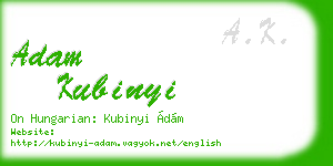 adam kubinyi business card