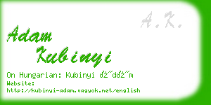 adam kubinyi business card